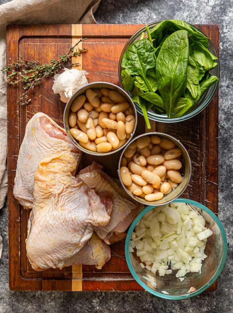 ingredients to make chicken thigh skillet