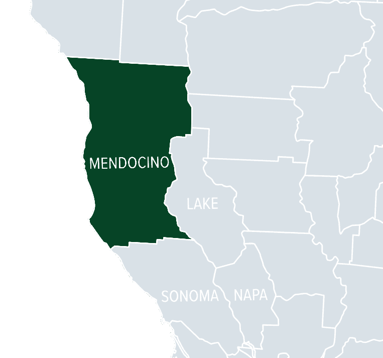 map of Mendocino county