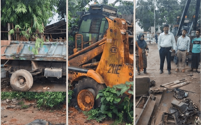 নরসিংদী জেলা প্রশাসনের অভিযানে মাধবদী পৌরসভার ৩ যানবাহন উদ্ধার