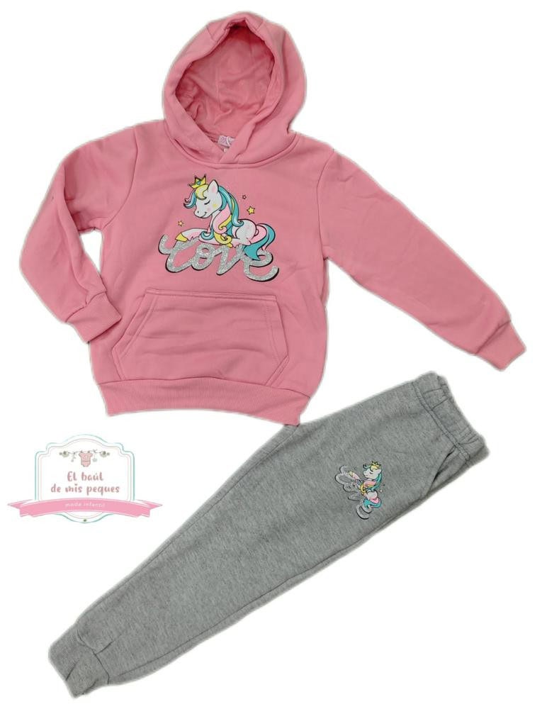 Chándal algodón rosa unicornio