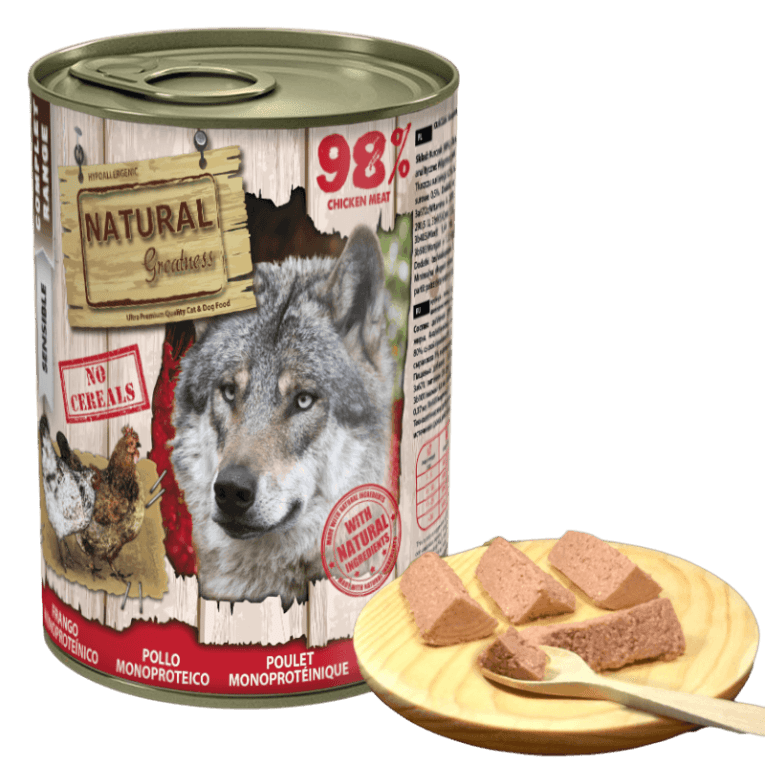 Tarrina de pat&eacute; monoproteico de pollo Natural Greatness para perro