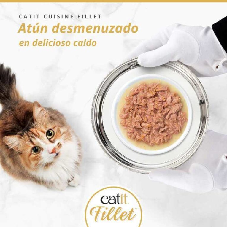 Cuisine Fillet Filetes de Atún Desmenuzado en Caldo para gato, detalle