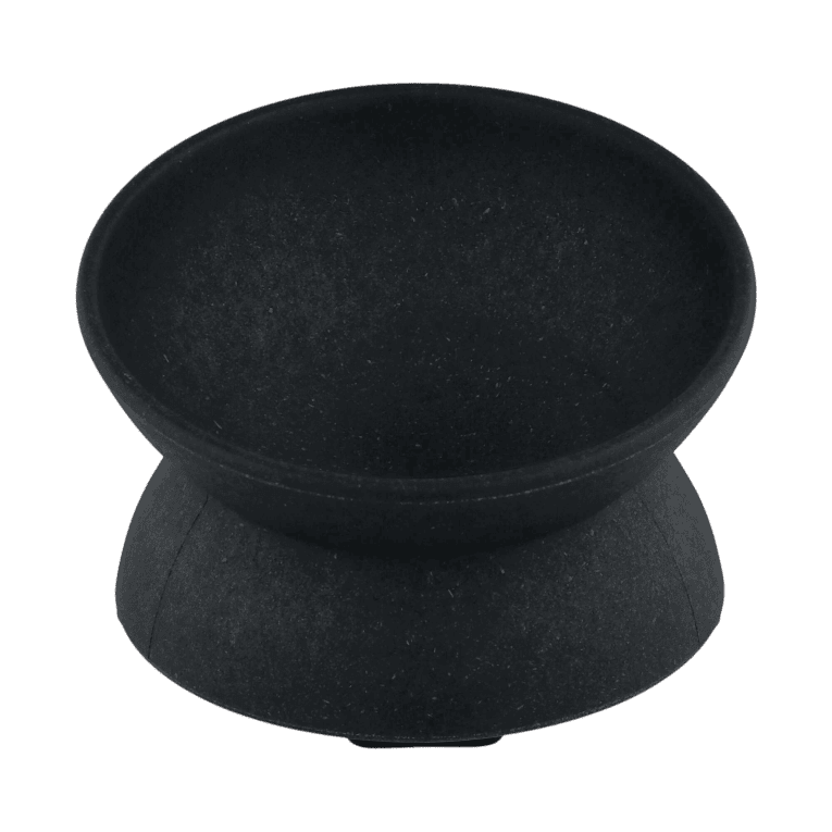 Comedero de bambú elevado negro para gatos