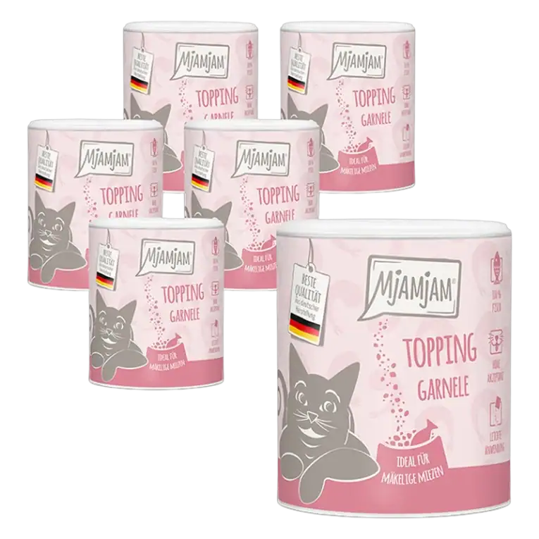 Topping de gambas para perro y gato, pack de 6 unidades