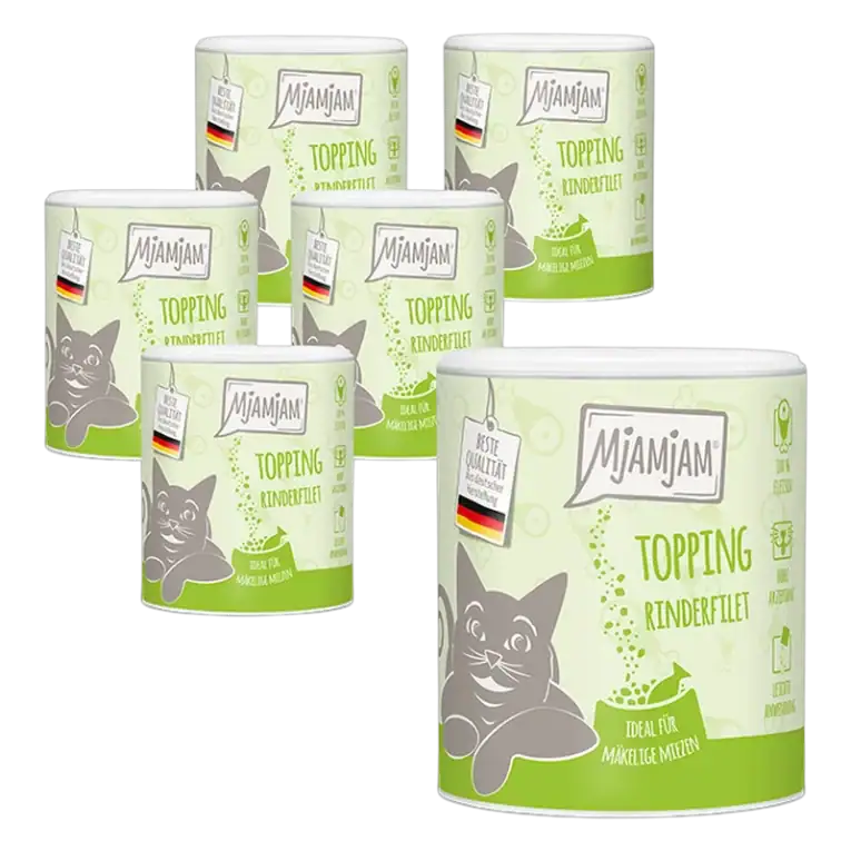 Topping de ternera para perro y gato, pack de 6 unidades