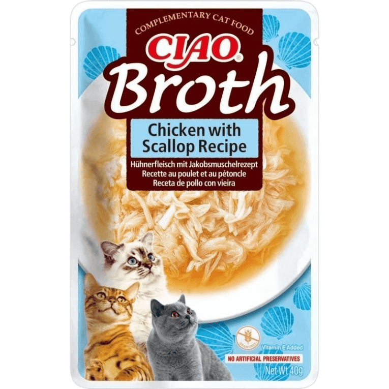 Broth de Pollo y Vieira para gato