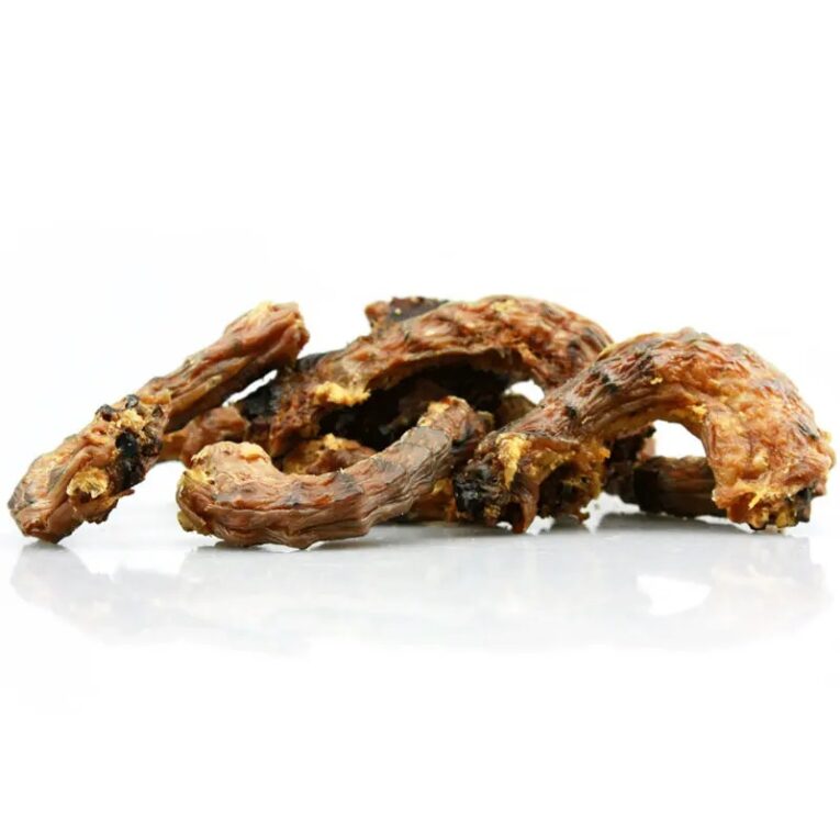 Cuellos de pollo deshidratados, snack natural para perros y gatos