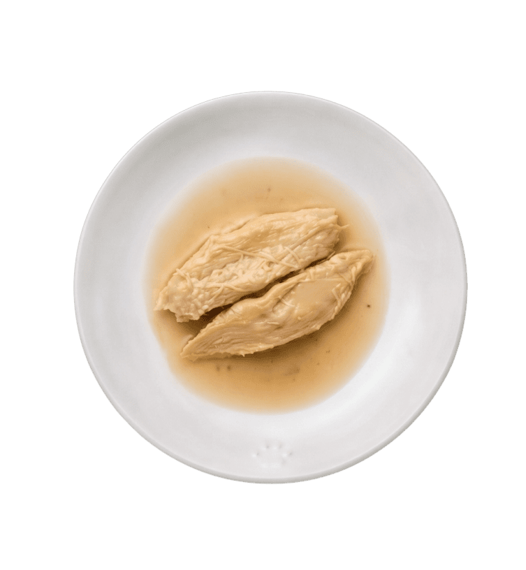 Filetes de pollo al vapor para perro y gato