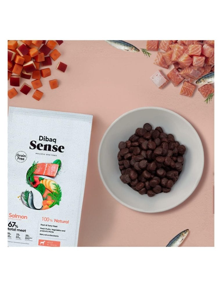Pienso Dibaq Grain Free de salmón para perro, detalle