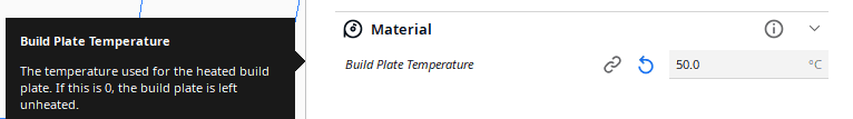 cura build plate temperature