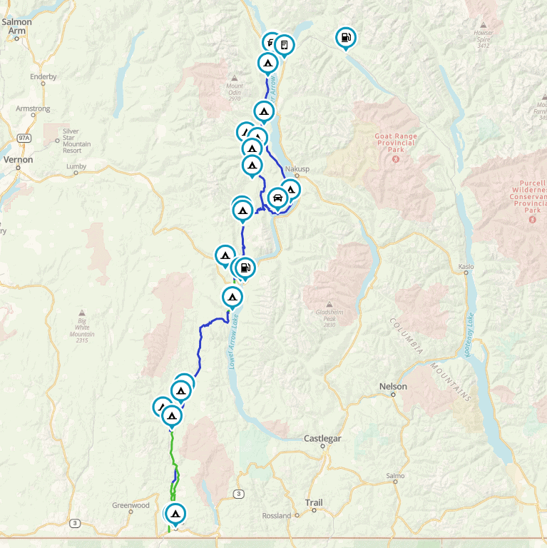 a map Granby Whatshan Edgewood shelter bay