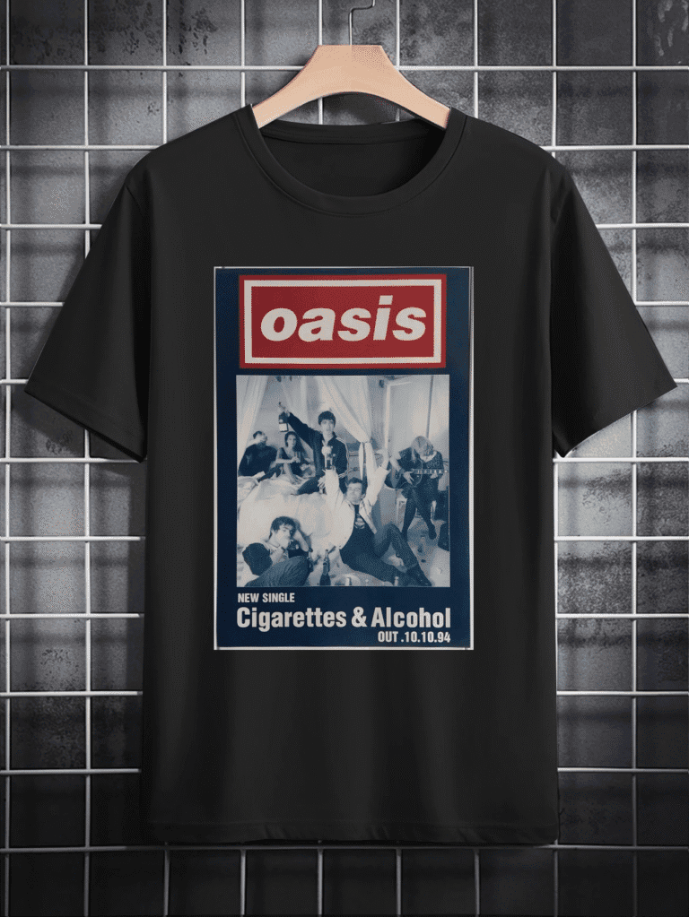 OASIS: Men’s Crew Neck T-Shirt – Cigarettes & Alcohol New Single