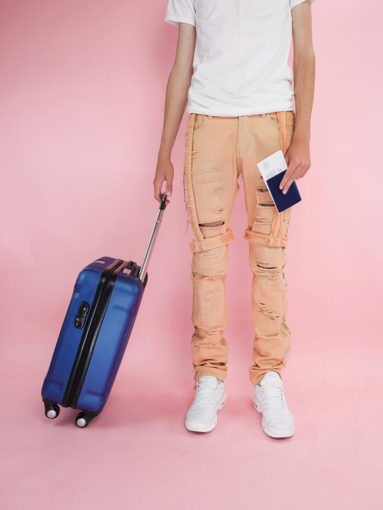 A man goes to use bag lockers