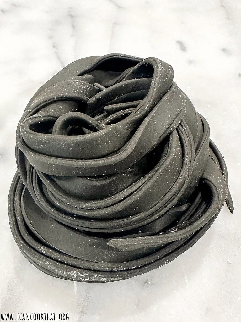Homemade Squid Ink Fettuccine