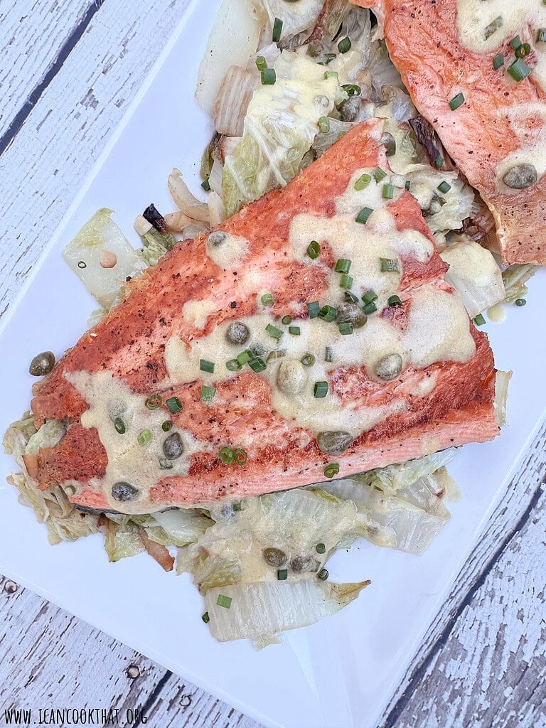 Salmon with Mustard Piccata Sauce