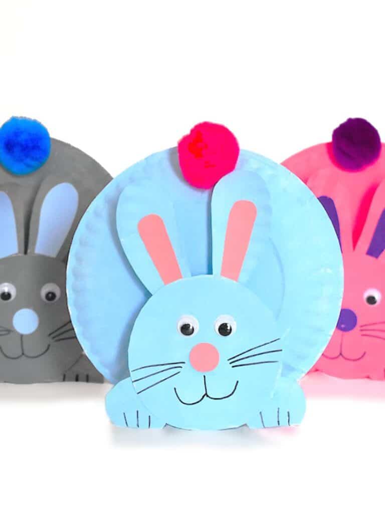 paper plate bunnies with bobble heads