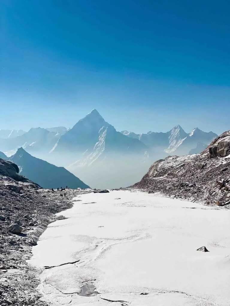 Three Passes Trek in Nepal – Cho La Pass glacier and Himalayan landscapes.