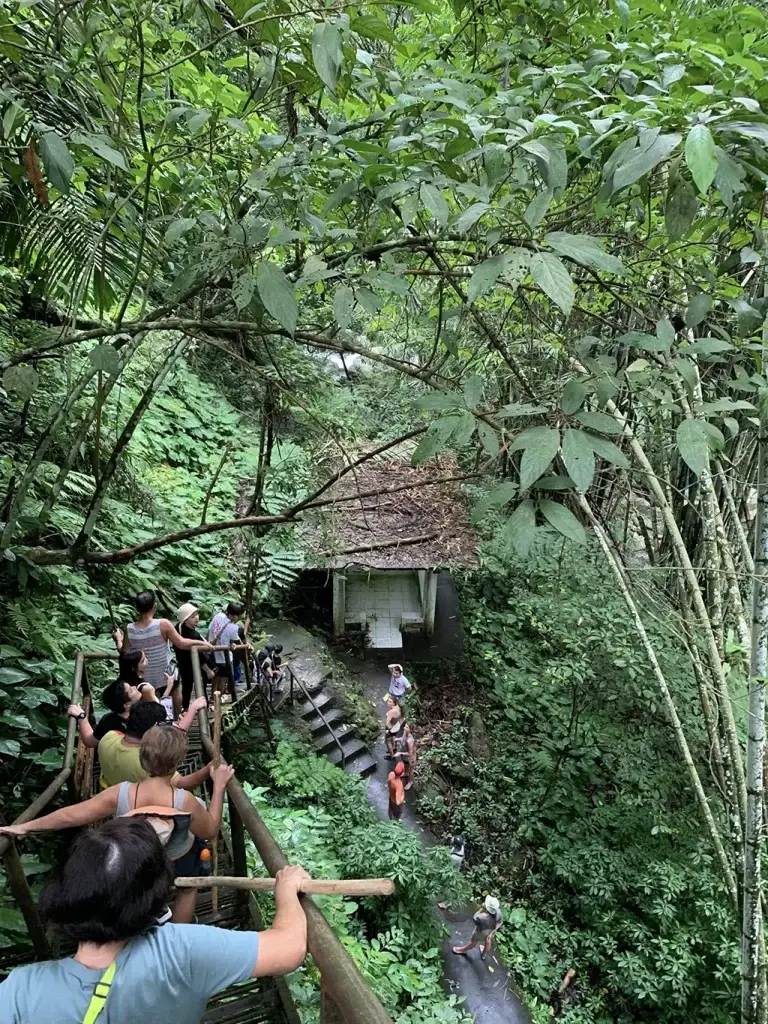Tourists en route to the falls. As you can see, it is quite a descent to get there (and then back).