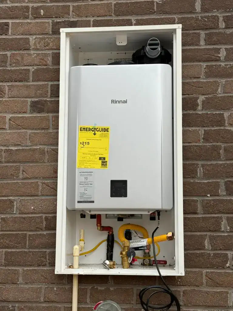 Rinnai tankless water heater installation