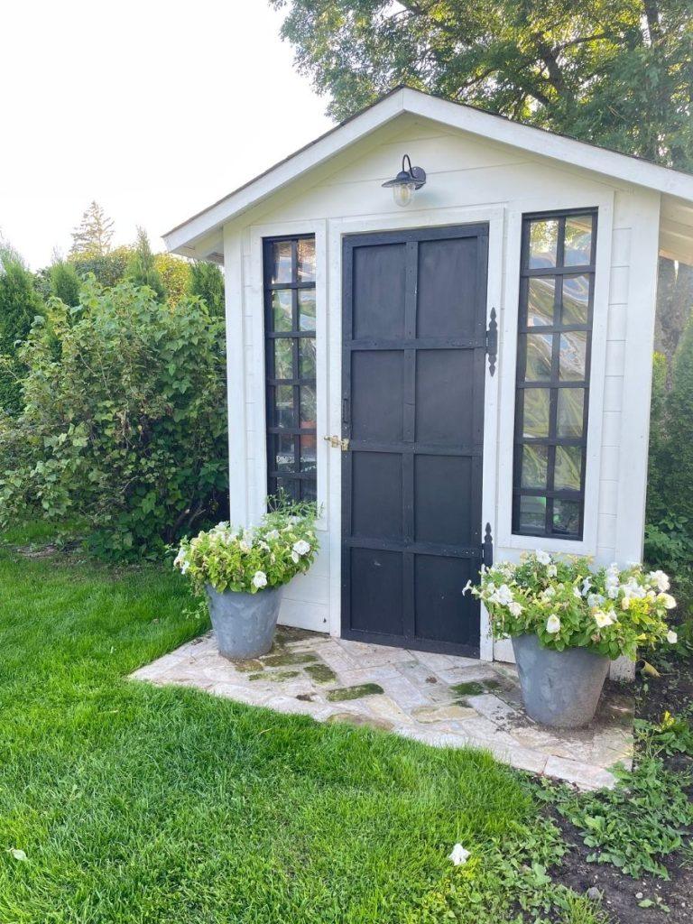potting shed brick paving