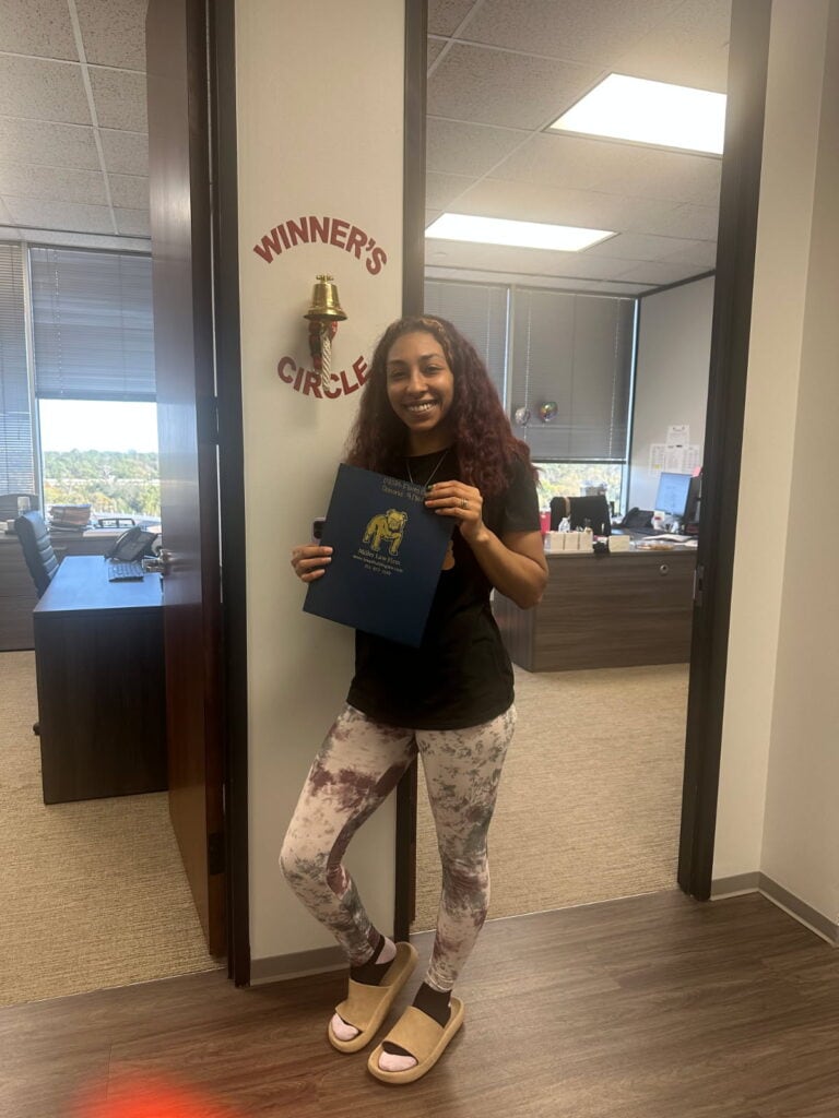 Houston client celebrating successful accident case result