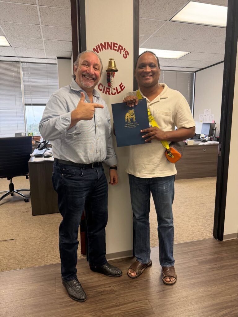 Returning client celebrating another case win in Houston