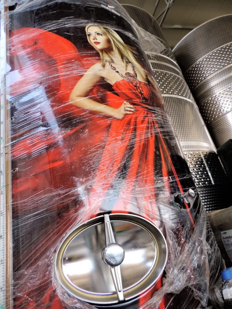 Interesting tank decoration for Romanian wine