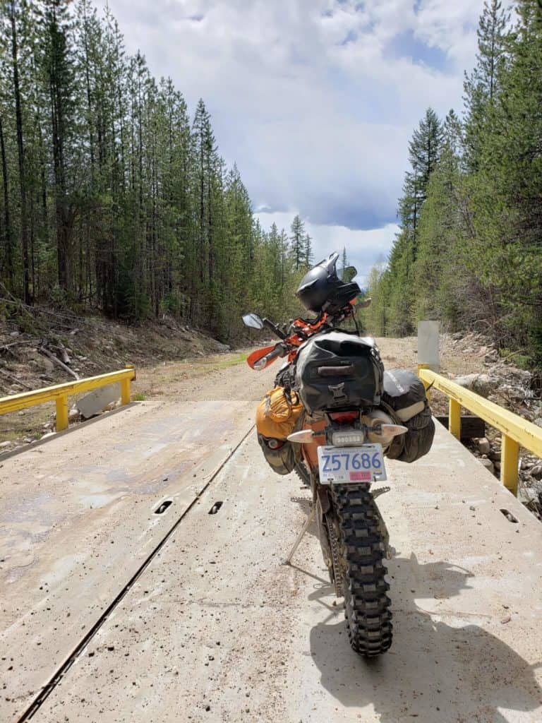 motorcycle on a bridge