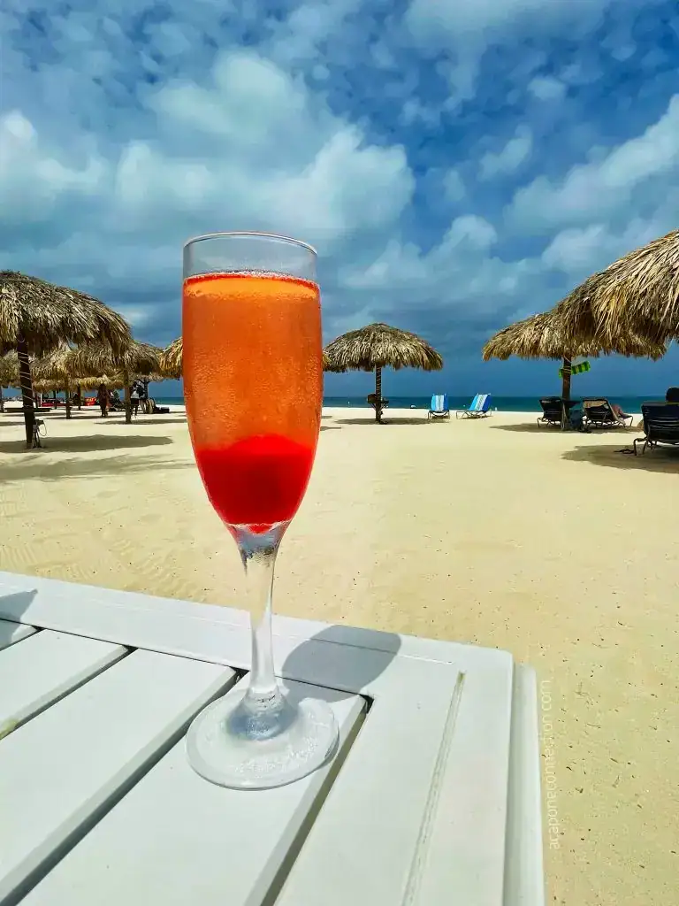 Cocktail at Passions on the Beach Restaurant Aruba