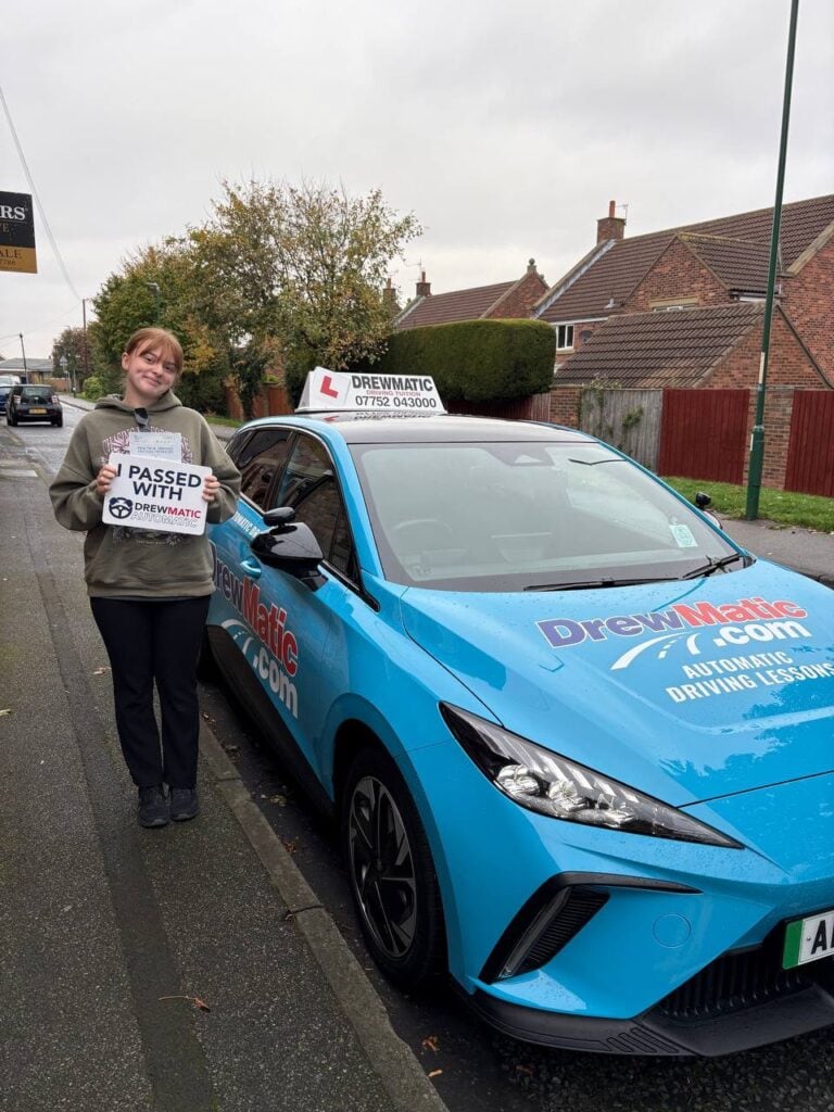 Jemima’s Zero Fault Pass in Sunderland - DrewMatic Automatic Driving School Automatic Driving Lessons - Jemima’s Zero Fault Pass in Sunderland