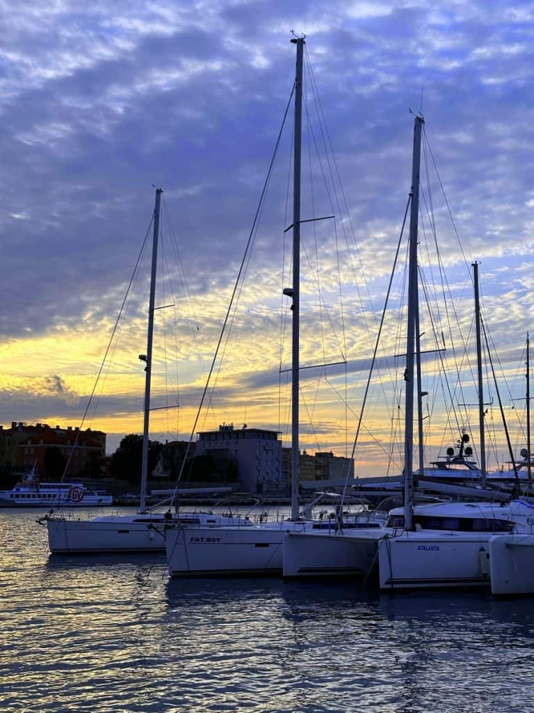 The Best Mediterranean Yacht Charter Destinations in 2025 1 Zadar marina at sunset -Sail the dalmatian coast