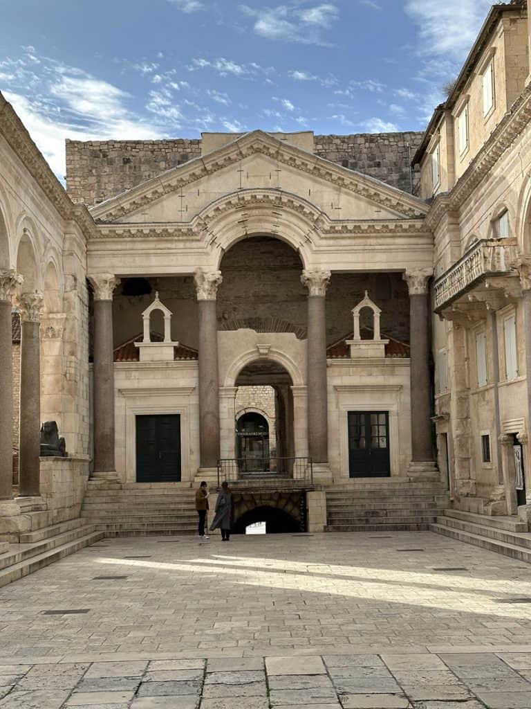 The Best Mediterranean Yacht Charter Destinations in 2025 3 View of the Peristyle (the central square within the Palace) towards the entrance of Diocletian's quarters