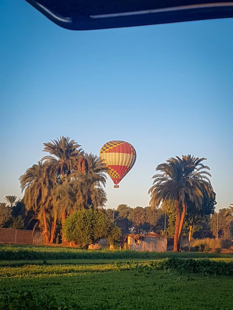 Touch down after hot air ballooning over Luxor
