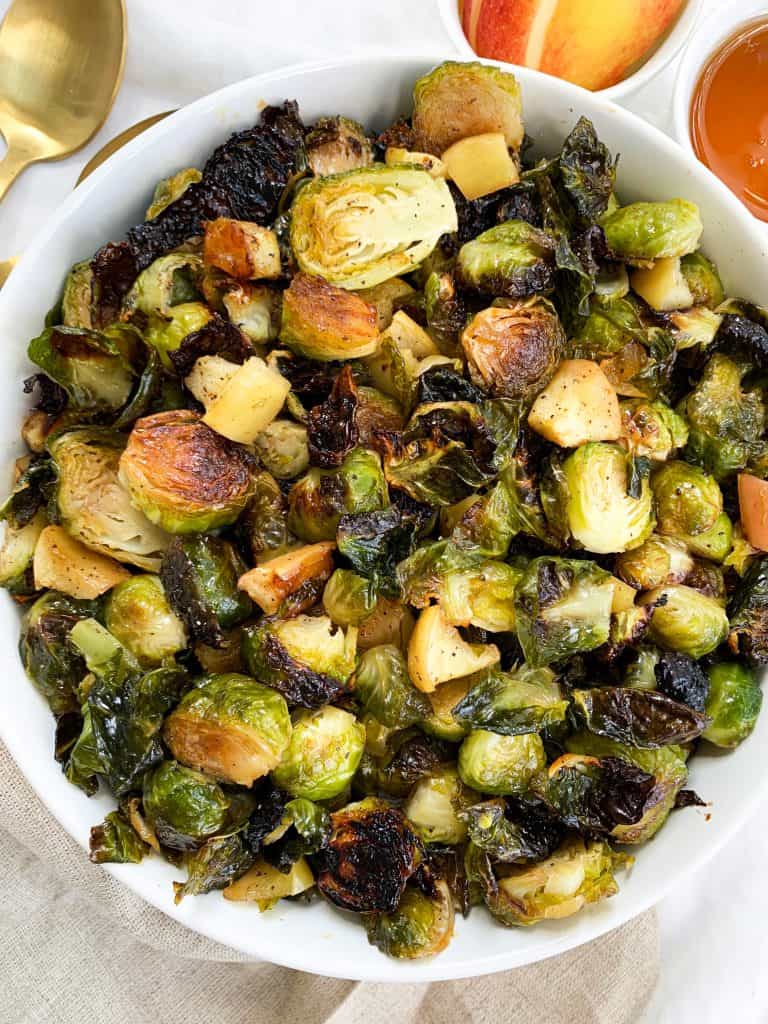 4 Ingredient Honey Roasted Brussel Sprouts with Apples