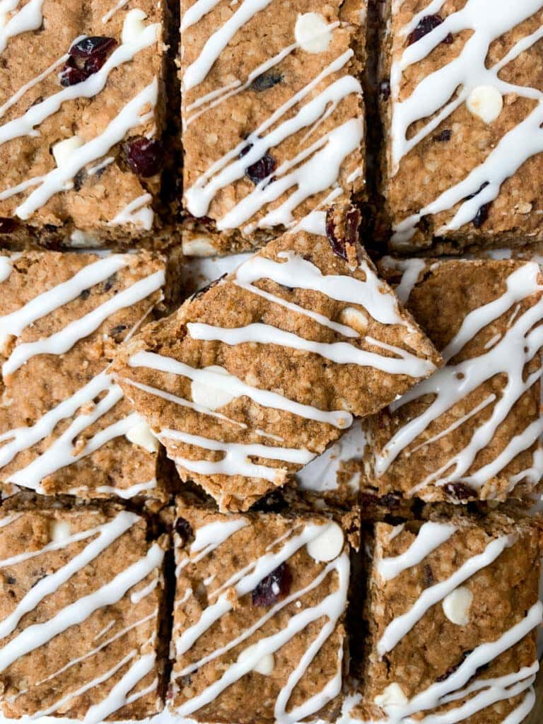 Healthy Oatmeal Cranberry White Chocolate Bars