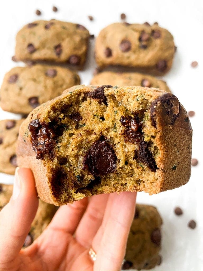 Healthy Whole Wheat Zucchini Bread with Chocolate Chips is fluffy, moist, and sneaks in some added fiber and nutrients thanks to the shredded zucchini. Made with good-for-you ingredients like coconut sugar and whole wheat flour. #wholewheat #zucchinibread #healthyrecipes #healthybaking #healthy #wholewheatzucchinibread #healthyrecipe Healthy Whole Wheat Zucchini Bread