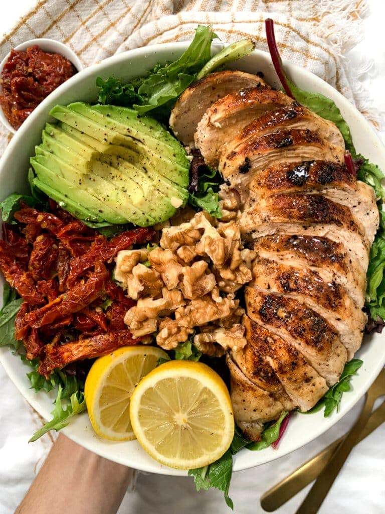 Marinated Chicken Salad with Garlic Rosemary Vinaigrette