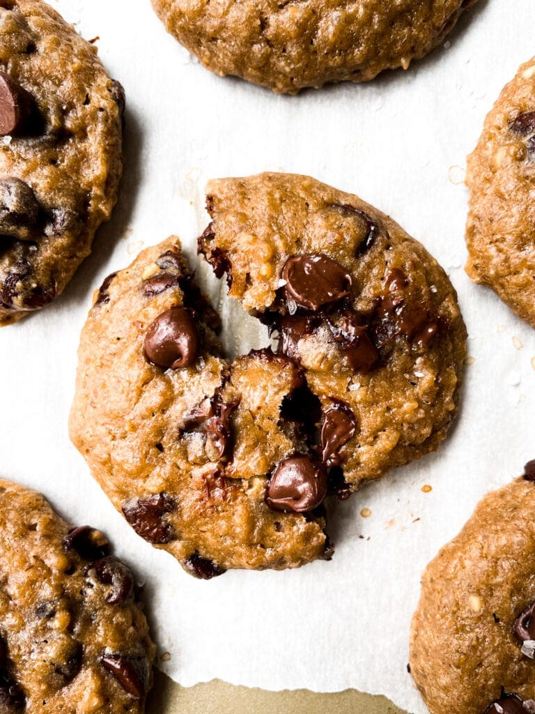 top shop of steel cut oatmeal cookies after baking