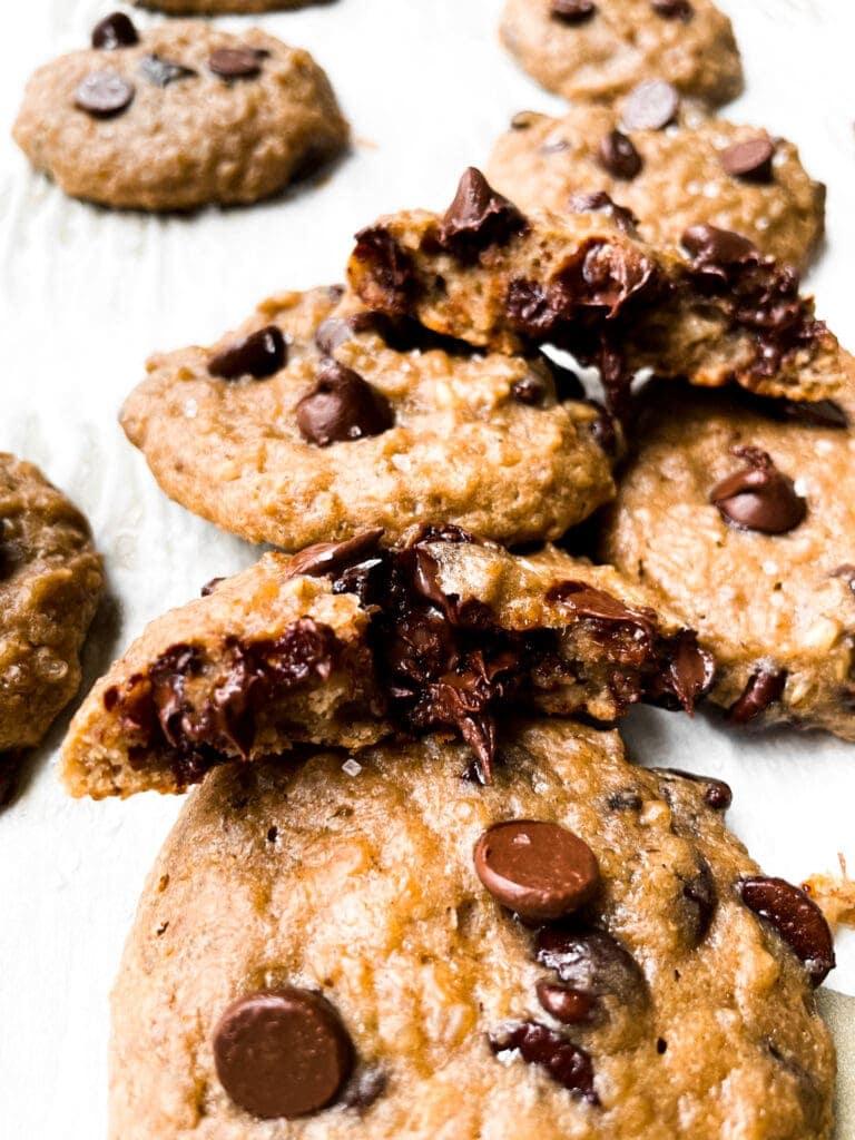 steel cut oatmeal cookies resting on parchment paper