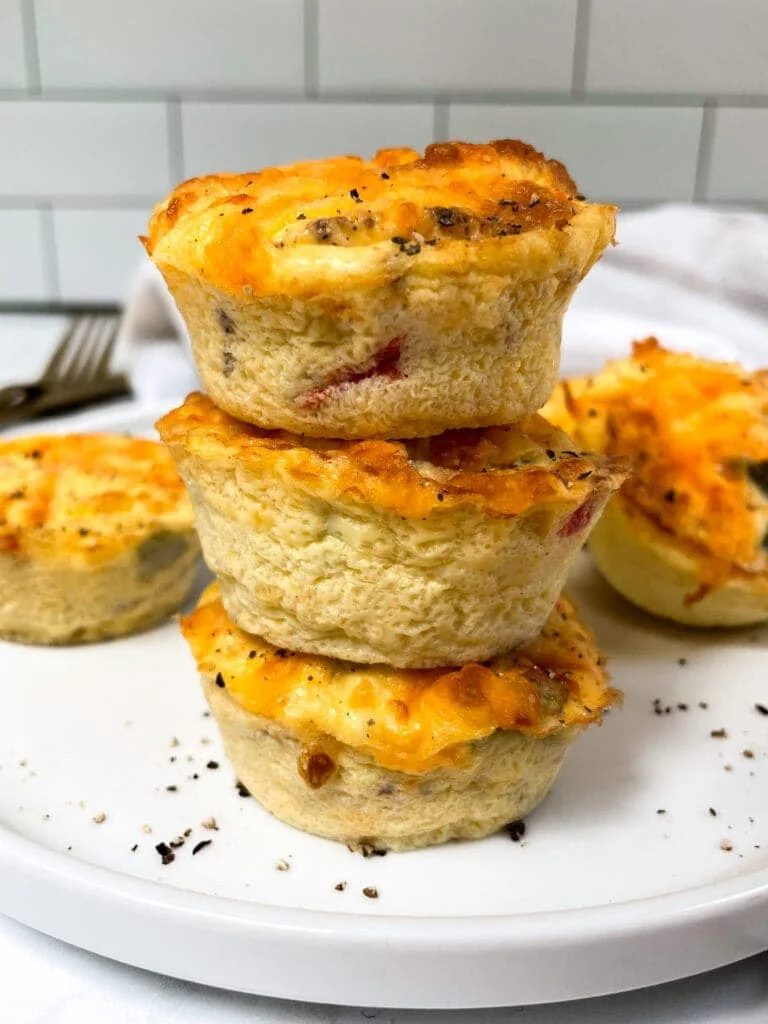 stack of 3 air fryer egg bites