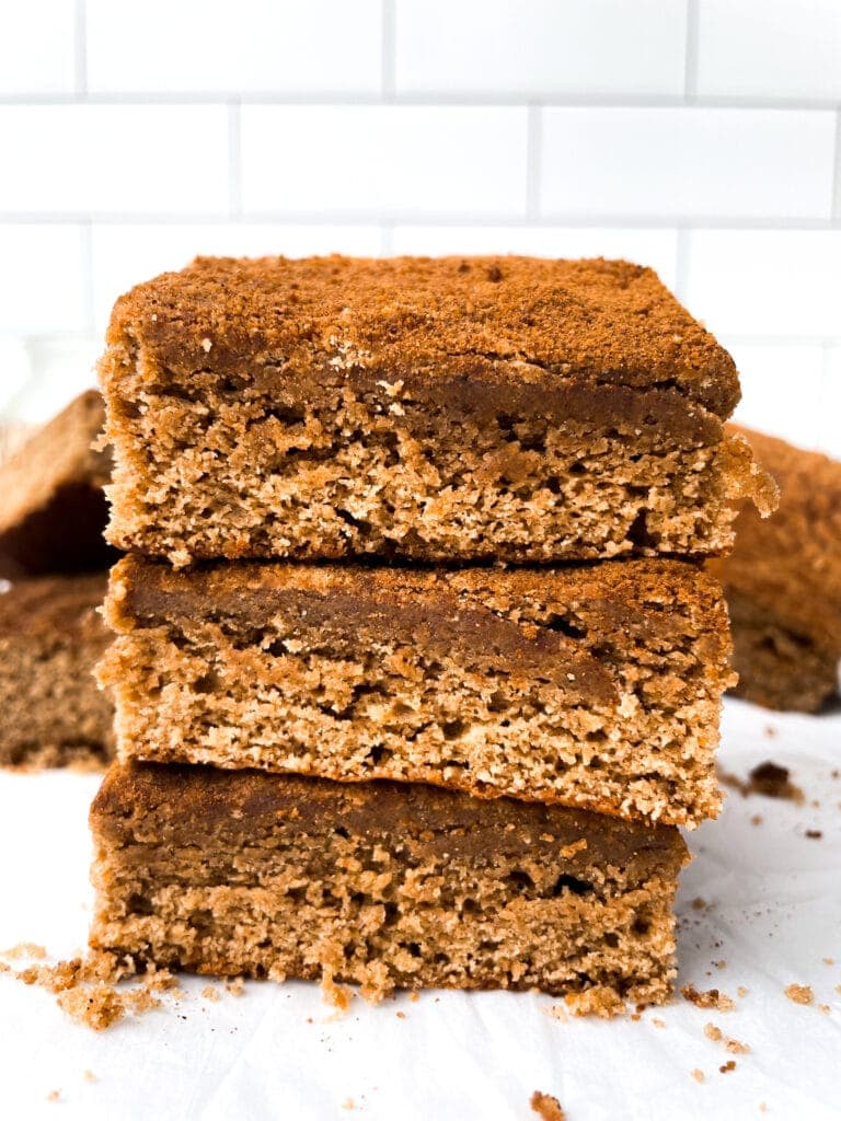 3 snickerdoodle bars stacked on top of each other