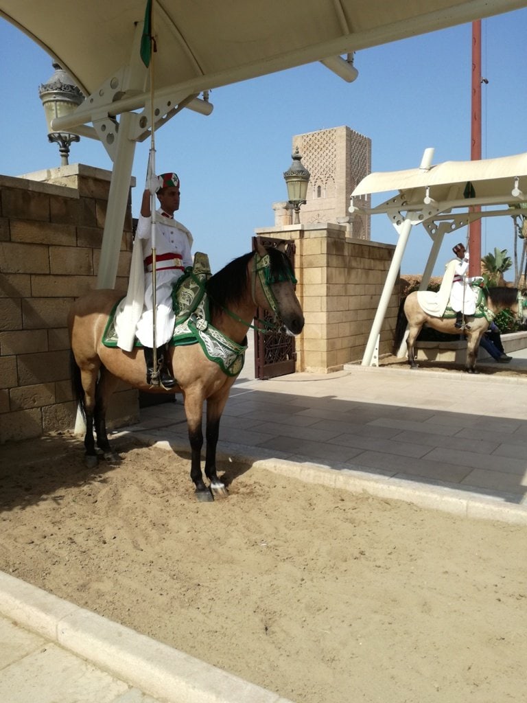 Das Mausoleum von Rabat wird von den Wachposten streng behütet