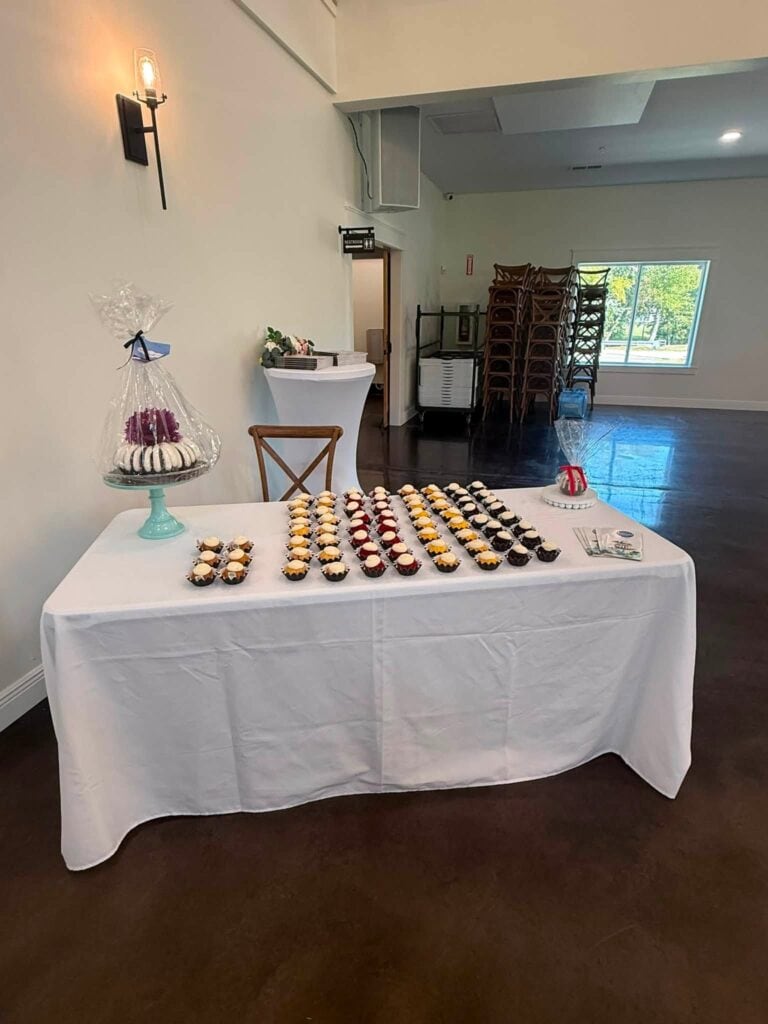 Dessert table at the Open House at Romaine Valley Weddings & Events in Fenton, MO