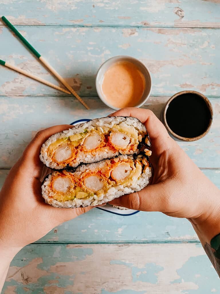 Easy Onigirazu - Japanese Rice Sandwiches 2 onigirazu - prawn katsu & avocado onigiri sandwich
