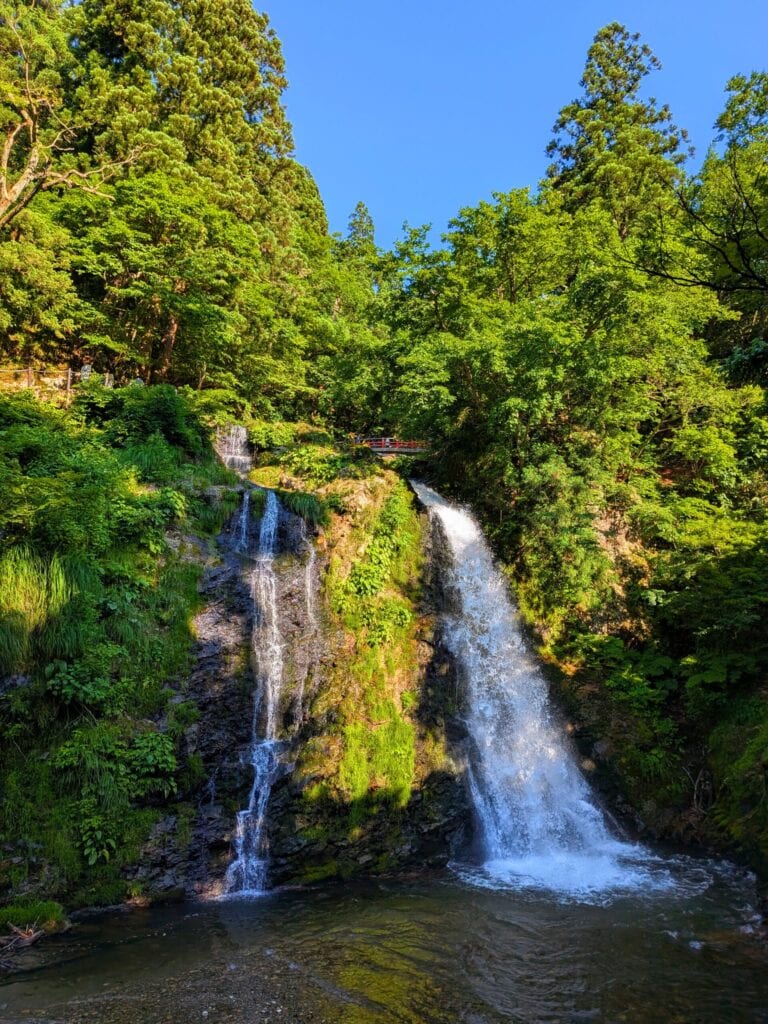 Shirogane Falls near the Ginzan Onsen village.