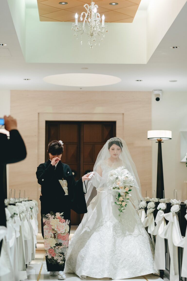 東京・ホテルニューオータニで子どもと一緒の結婚式撮影