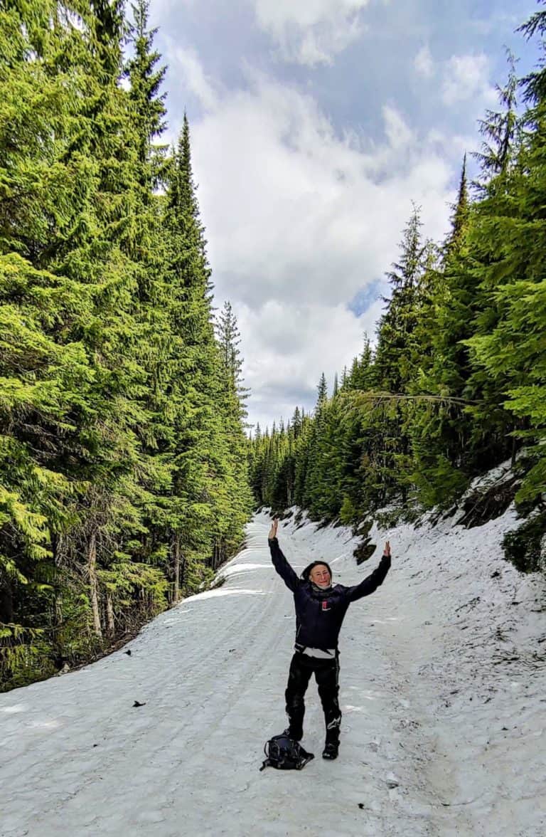 Vera @missvelocity in the snow South of edgewood