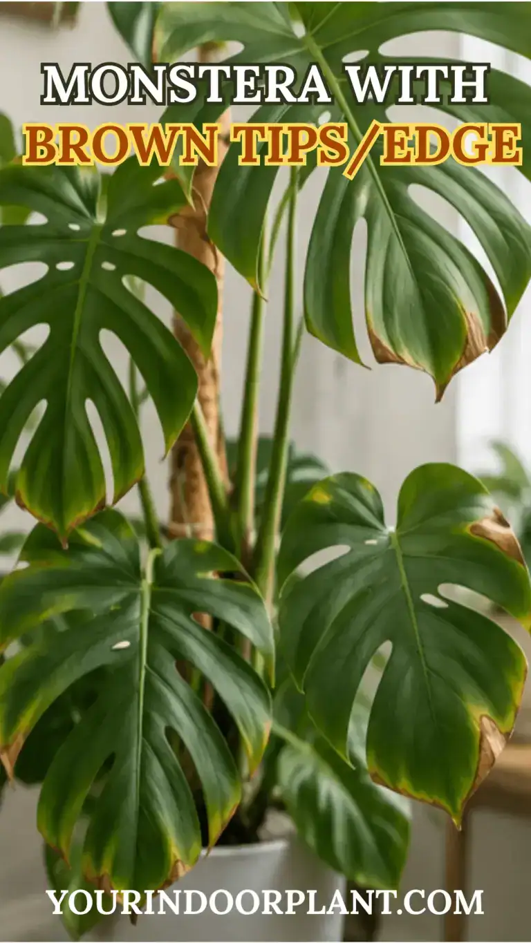 Monstera leaves turning brown with crispy brown tips and edges