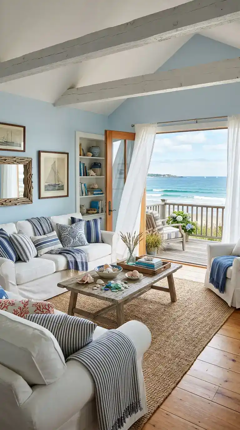 Blue and White Living Room Ideas