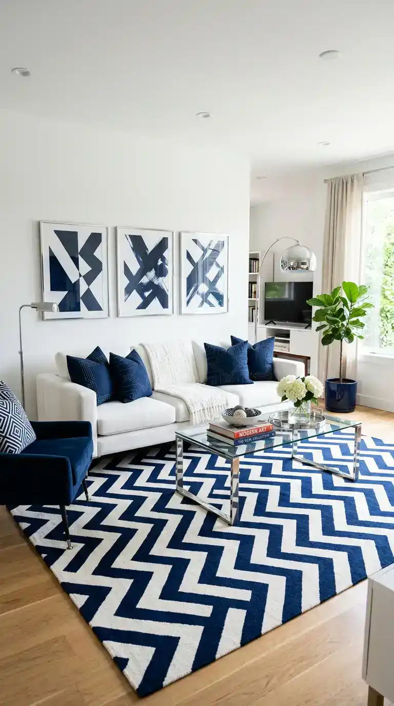 Blue and White Living Room Ideas